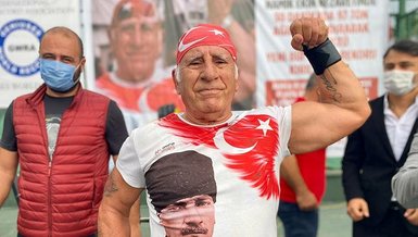 71 yaşındaki Hayrettin Sönmez 29 dakikada 97 ton ağırlık kaldırarak rekor kırdı