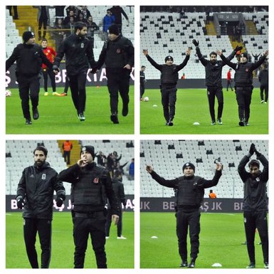 4 büyüklerin taraftarları kol kola Beşiktaş maçında