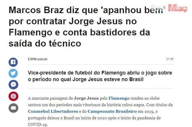 Flamengo'dan Jorge Jesus itirafı geldi! "Travmatik konuşma..."