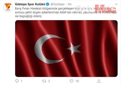 Süper Lig ekiplerinden Barış Pınarı Harekatı şehitleri için başsağlığı mesajı!