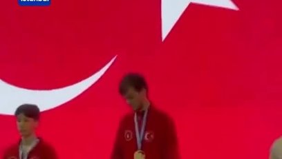 >Şampiyon Necmettin Erbakan Akyüz Filistin'i unutmadı!