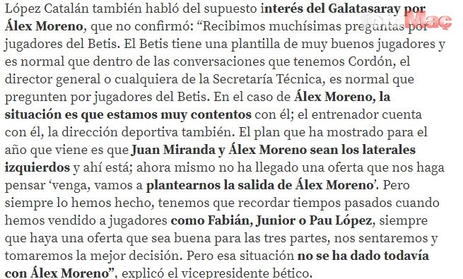 Galatasaray Alex Moreno için resmi transfer teklifi yaptı mı? Kulüp yöneticisi açıkladı!