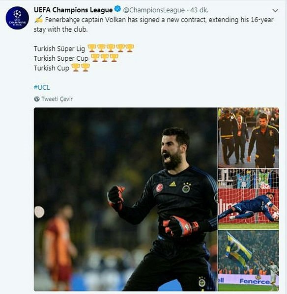 Uefa Dan Volkan Demirel Paylasimi Son Dakika Fenerbahce Haberleri Fotomac