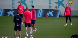 Barça idmanından neşeli görüntüler