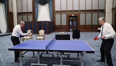Başkan Erdoğan Kazakistan Cumhurbaşkanı Tokayev ile masa tenisi oynadı