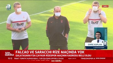 Galatasaray'da Radamel Falcao ve Marcelo Saracchi Rizespor maçında yok!