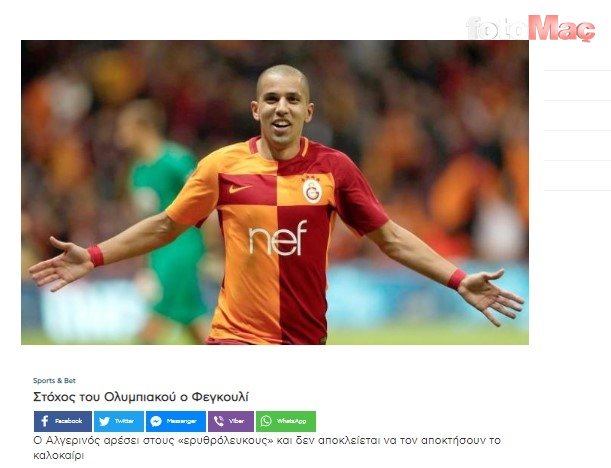 Galatasaraylı Sofiane Feghouli'ye Yunanistan'dan talip çıktı! Olympiakos hocası Pedro Martins transferini istiyor