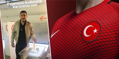 Milli futbolcudan referandum mesajı