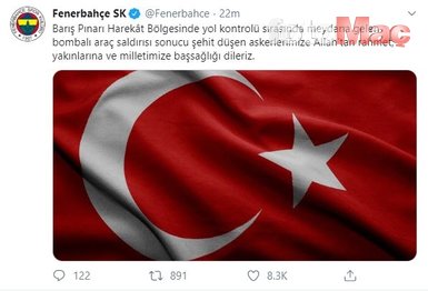 Süper Lig ekiplerinden Barış Pınarı Harekatı şehitleri için başsağlığı mesajı!