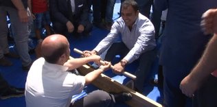 Erdoğan ile Yerlikaya mas güreşi yaptı
