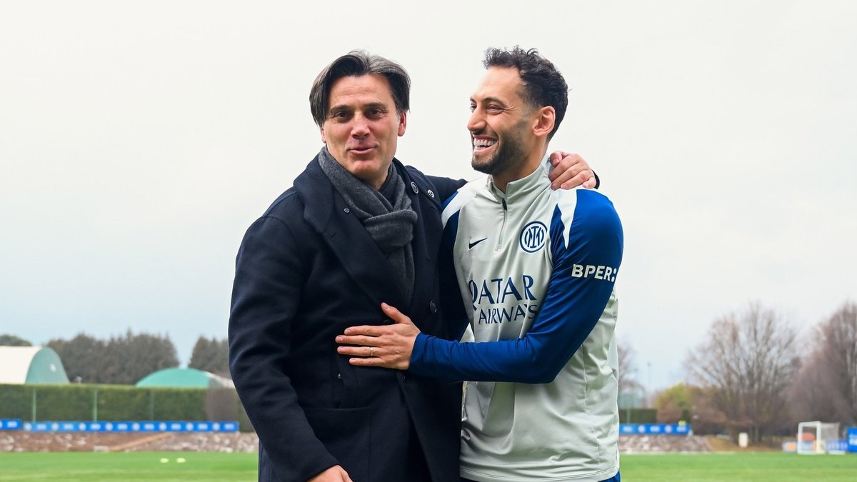 Vincenzo Montella'dan Inter'e ziyaret! Hakan Çalhanoğlu ile bir araya geldi