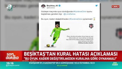 >Beşiktaş'tan kural hatası açıklaması