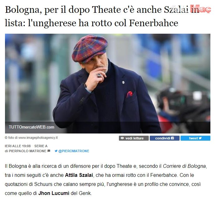 FENERBAHÇE TRANSFER HABERLERİ - Attila Szalai'ye İtalya'dan talip çıktı