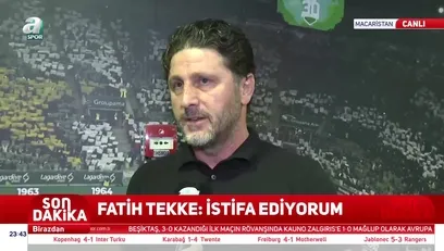 >Fatih Tekke'den istifa açıklaması!