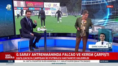 son dakika spor haberi galatasaray da falcao ve kerem akturkoglu kafa kafaya carpisti gs spor h