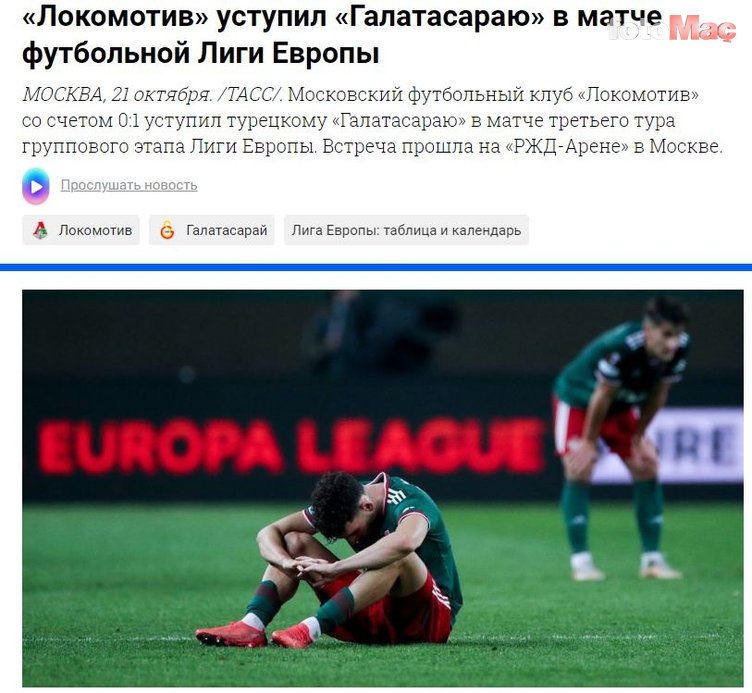 GALATASARAY HABERLERİ - Rus basını Lokomotiv Moskova-Galatasaray maçını böyle gördü!