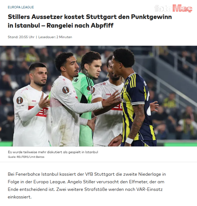 Fenerbahçe'nin zaferi Alman basınında manşetlere taşındı! "Stuttgart İstanbul cehenneminde kaybetti"