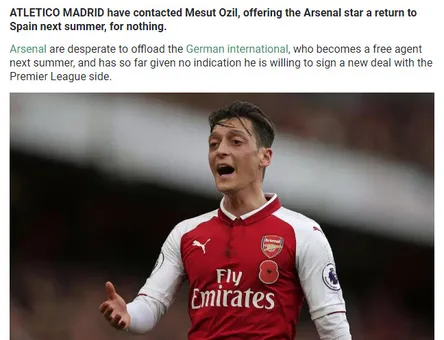 Atletico Madrid, Mesut Özil'i takibe aldı - 1