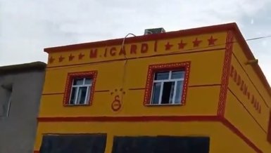 Diyarbakır'da yaşayan Galatasaray taraftarı evinin dış cephesine Icardi yazdırdı