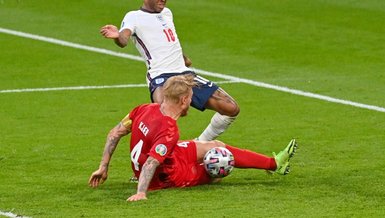 İngiltere Danimarka maçında Kjaer'in şanssız anı! İşte o görüntüler