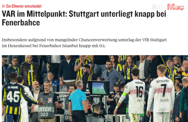 Fenerbahçe'nin zaferi Alman basınında manşetlere taşındı! "Stuttgart İstanbul cehenneminde kaybetti"
