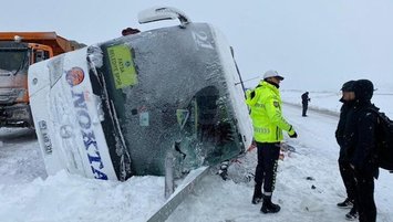 3. Lig ekibinin otobüsü devrildi! Korkutan kaza