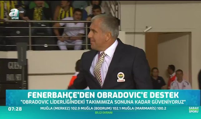 Fenerbahçe'den Obradovic'e destek
