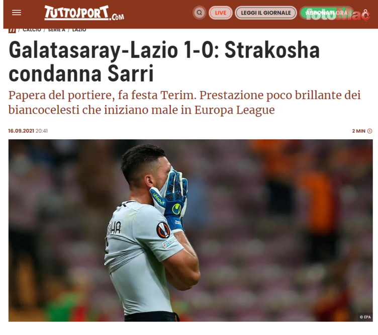 Son dakika spor haberi: Avrupa basını Galatasaray-Lazio maçını böyle gördü!