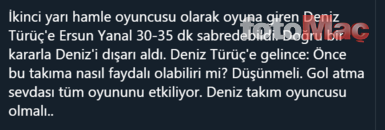 Fenerbahçe taraftarından Ersun Yanal ve Deniz Türüç yorumu!