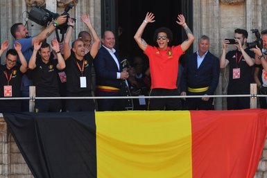 2018 Dünya Kupası üçüncüsü Belçika Brüksel’de şampiyon gibi karşılandı