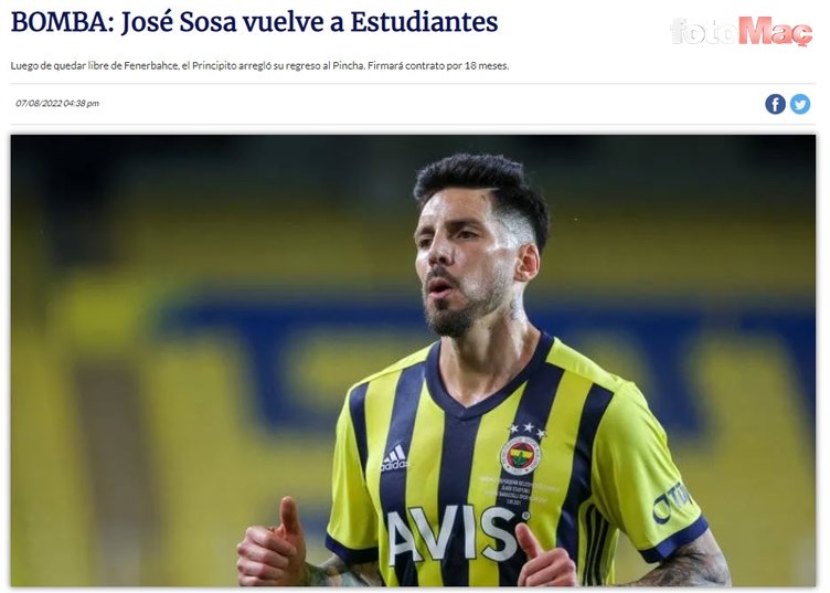 TRANSFER HABERİ: Jose Sosa'dan 1.5 yıllık imza! İşte yeni takımı