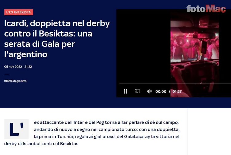 GALATASARAY HABERLERİ - Mauro Icardi'nin Beşiktaş'a attığı goller dünya basınında yankılandı!