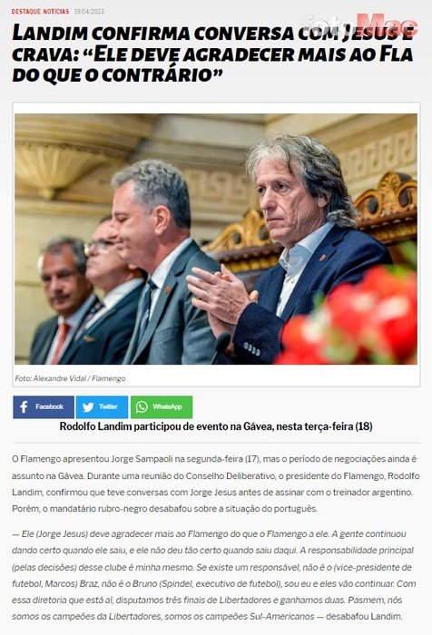 FENERBAHÇE HABERİ - Flamengo Başkanı Rodolfo Landim'den Jorge Jesus'a şok sözler!