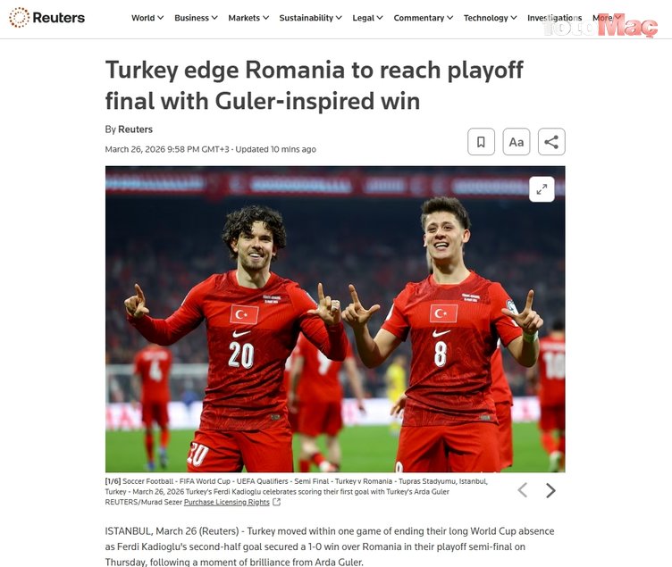 Milli Takım'ın Romanya zaferi dış basında! Arda Güler'e övgüler yağdı