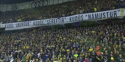 Fenerbahçe tribünlerinden Kudüs’e destek