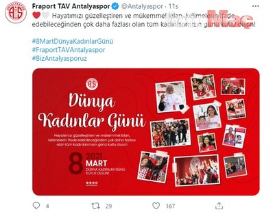Süper Lig kulüplerinden Kadınlar Günü mesajları!