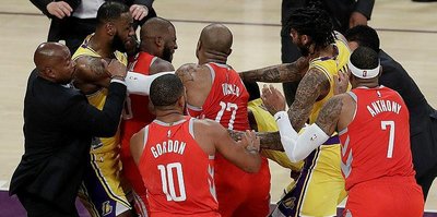 Lakers-Rockets maçındaki kavganın cezası kesildi