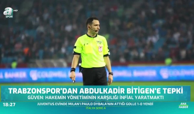 Trabzonspor'dan hakem tepkisi