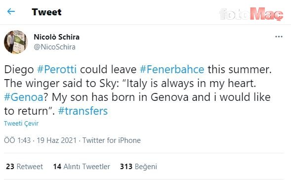 Son dakika Fenerbahçe transfer haberi: Diego Perotti'den ayrılık açıklaması! Dönmek istediği takım...
