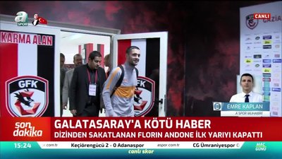 >Andone'den Galatasaray'a kötü haber