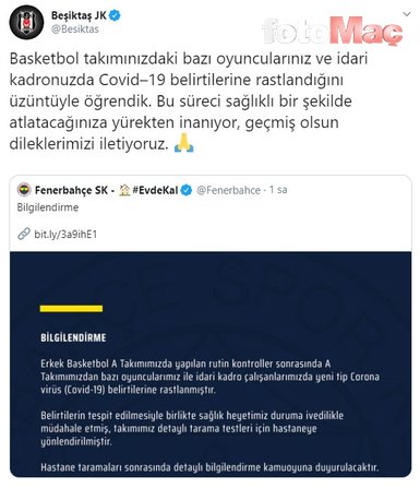 Fenerbahçe’ye koronavirüs açıklaması sonrası destek mesajları!