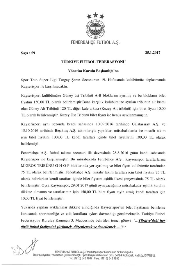 Fenerbahce Den Bilet Tepkisi Son Dakika Fenerbahce Haberleri Fotomac