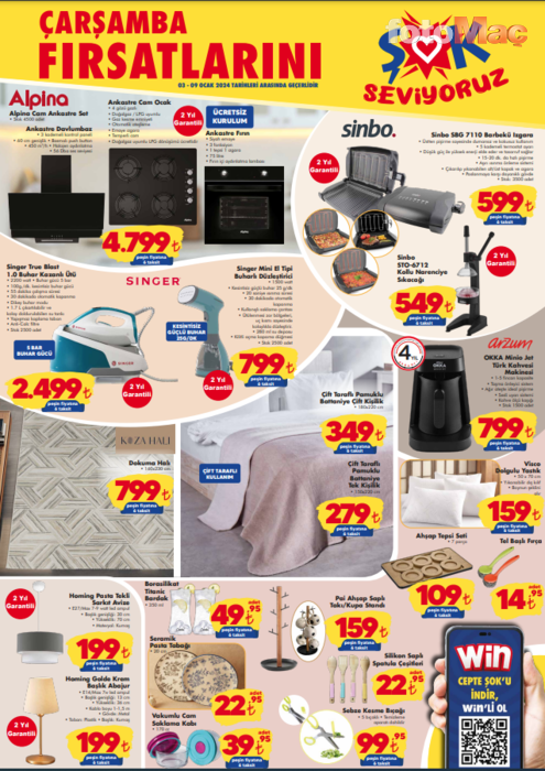 ŞOK AKTÜEL ÜRÜNLER KATALOĞU | 6 - 9 Ocak ŞOK indirimli ürünler listesi