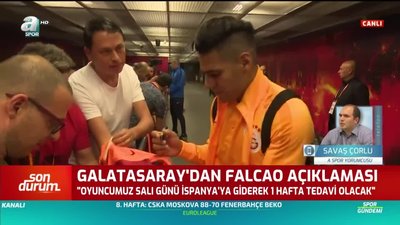 >Savaş Çorlu: Falcao en az 1 ay daha yok
