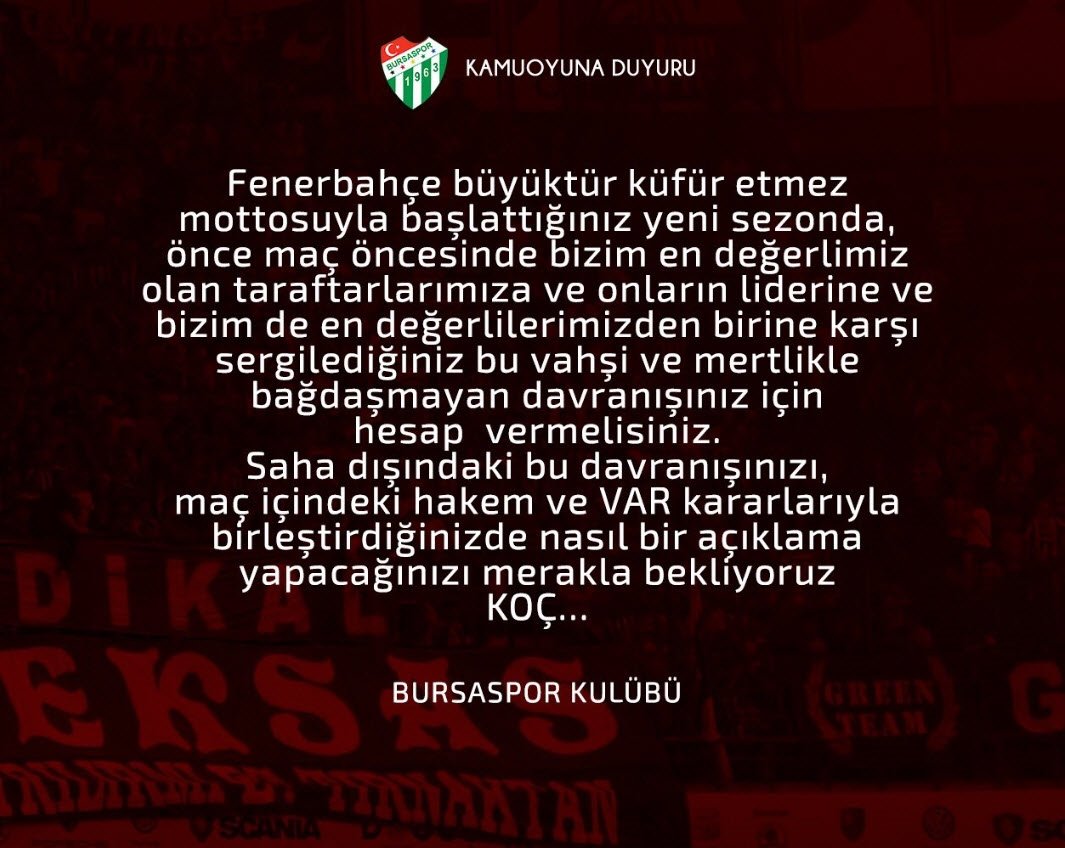 Bursaspor Dan Cok Sert Aciklama Fenerbahce Son Dakika Fenerbahce Haberleri Fotomac
