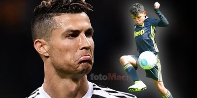 Cristiano Ronaldo Jr. babasını ikiye katladı!