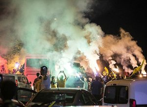 Ankara'da sarı lacivert kutlama