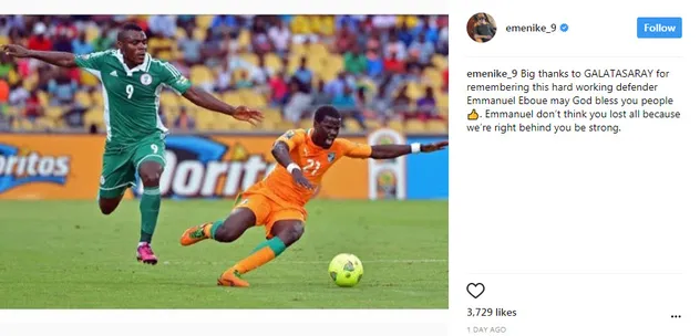 Emenike'den G.Saray'a Eboue teşekkürü - 1