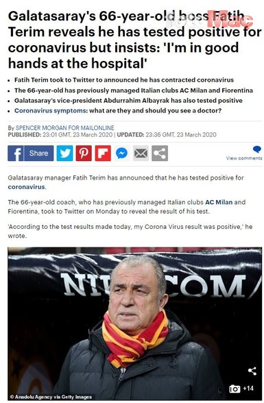 Avrupa basını Fatih Terim'i böyle duyurdu! Corona virüsü...