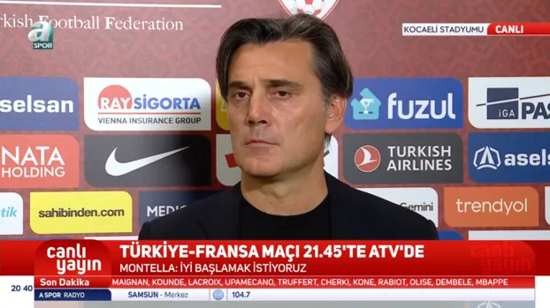 Montella'dan Fransa maçı öncesi mesaj: Cesaretimizi sahaya yansıtacağız
